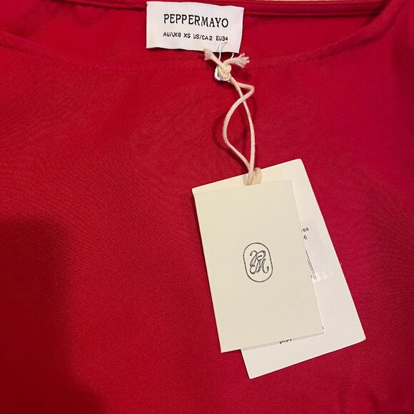 NWT Peppermayo Exclusive - Cherish You Buckle Mini Dress - Red - Picture 5 of 5